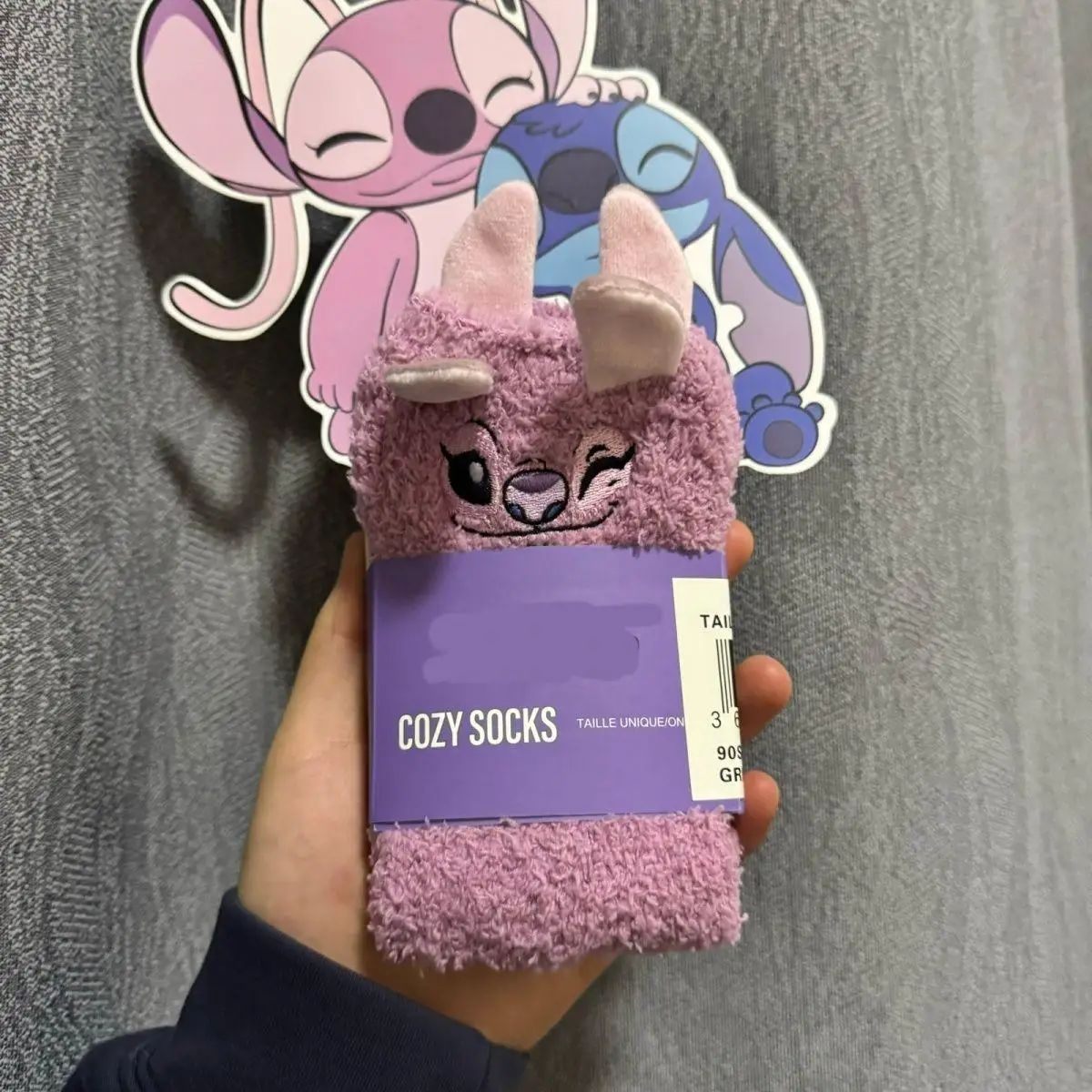 Meias Térmicas Fofas de Desenho Stitch da Disney Meias de Coral Fleece Antiderrapantes para Casa Presente Fofo de Inauguração Presente de Natal Meias de Casal