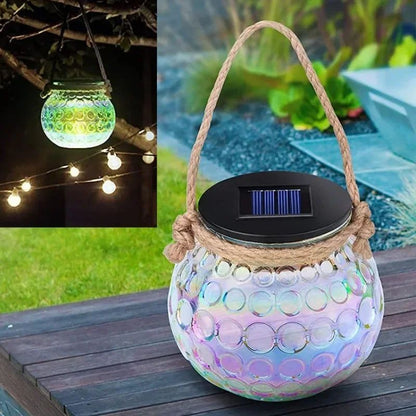 Solar-Powered LED Glass Jar Lamp – Outdoor Ambient Atmosphere Lighting