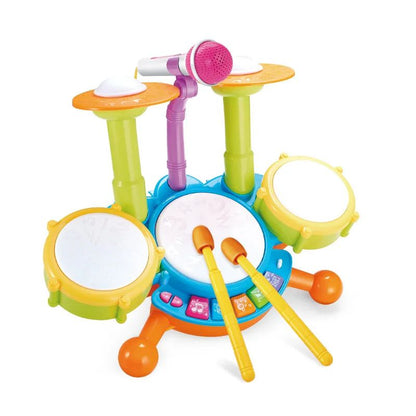 Hot Selling Creative Children Drums Set Electric Light Cool Music Drum Kit Percussion Instrument Baby Early Education Toys Gifts