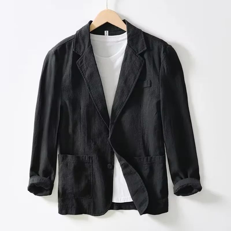 Breathable Men's Blazer Suit Jacket For Men Black Coat For Summer Business Lightweight Male Clothes 2025