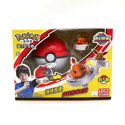 Pokemon Battle Spinner Toy Pikachu Charmander, Magic Gyro Combat Top with Poke Ball for Kids Gifts