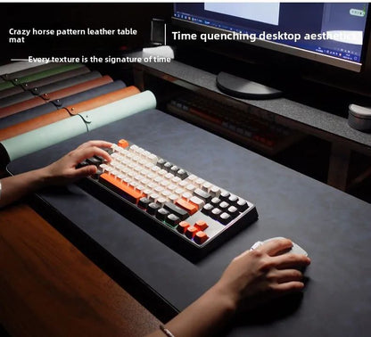 Tapete de Mesa Impermeável PU Mouse Pad Grande Mousepad para Notebook Antiderrapante Tapete de Teclado Tapete de Mouse Protetor de Pulso para Mouse Três Peças