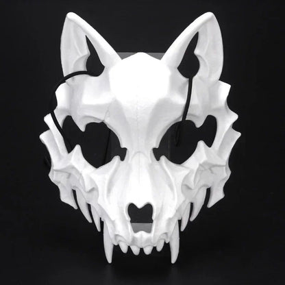 Halloween Skull Mask Long Teeth Demon Skeleton Half Face Cosplay Party Mask Scary Horror Wolf Dragon Tiger Costume Accessory