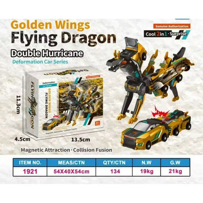 Carro Deus Rápido Brinquedo de Transformação Dinossauro Dragão Voador Combinação Pégaso Unicórnio Colisão Magnética Transformação Brinquedo Divertido
