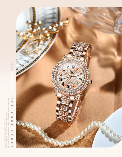 OLEVS Watch Women Fashion Elegant Stainless Steel Waterproof Quartz Wristwatch Luxury Ladies Dress Watches