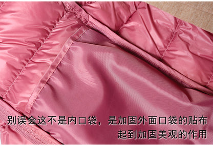 Korean Fashion Slim Remove Hooded Parka Fashionable Outerwear 2023 Winter Womens Down Jackets Long Light Thin Coat Puffer Jacket
