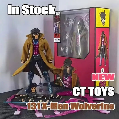 Em Estoque Ct Toys Boneco Gambit Mafex 131 X-Men Wolverine Shf Anime Action Figure Estatueta Modelo Presentes Personalizados Brinquedo Infantil