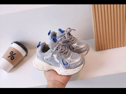 Kids Casual Running Shoes with Thick Soles Boys Girls Fashion Versatile Sports Shoes 2024 New Children Mesh Breathable Sneakers