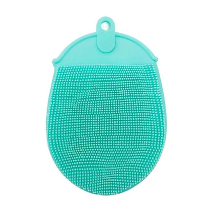 1 unidade de escova de massagem de silicone com gancho macio, esfoliante, luvas de banho, escova de limpeza para bebês, esfoliante de banho, removedor de bolhas