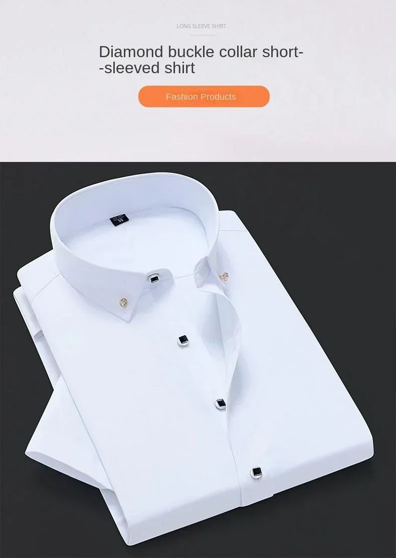 New Men's White Shirt Korean High End Version Free Shipping Popular Clothes Short Sleeve Long Sleeve Casual Suit Bottom Shirts
