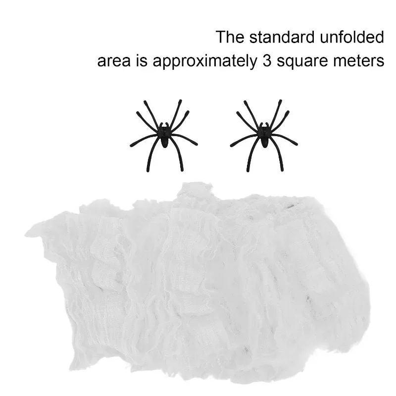 Artificial Spider Web Halloween Decoration Scary Party Scene Props White Stretchy Cobweb Horror House Home Decora Accessories
