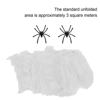 Artificial Spider Web Halloween Decoration Scary Party Scene Props White Stretchy Cobweb Horror House Home Decora Accessories