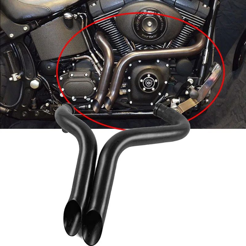 For Softail Chopper Bobber Custom Sportster XL883 X48 X72 Fat Boy Street 750 G Exhaust Muffler system Aluminum alloy Motorcycle