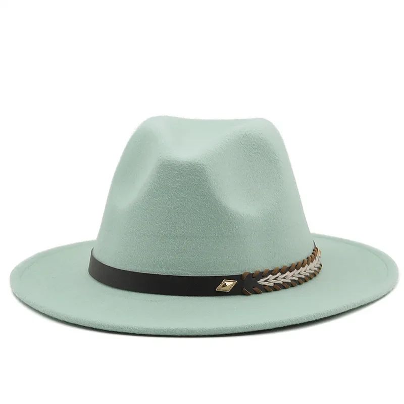 2025 Mulheres Homens Chapéu Panamá Fedora Aba Larga Proteção Solar Clássico Unissex Moda Chapéu Top para Festa Casamento Igreja
