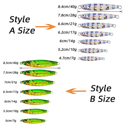 5 unidades de isca artificial de pesca de metal 7g-40g, isca rígida para trolling, isca de pesca para baixo, tralha de pesca de truta, jigs de pesca de truta, iscas de água salgada