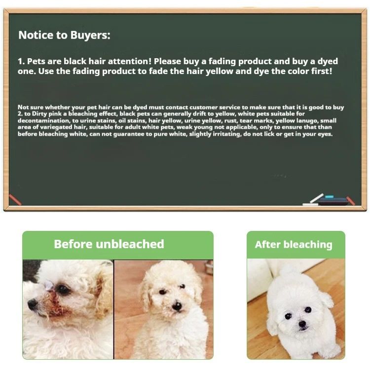 Pasta de Tintura para Pelos de Animais de Estimação Duradoura para Cães, Pasta de Tintura de Poodle Bichon, Removedor de Manchas Coloridas em Pó 100ML