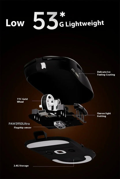 Mouse Gamer Sem Fio ATK Dragonfly A9 Ultra Paw3950 Modos Duplos Personalizado 8K Leve Acessórios Para PC Para Jogadores de FPS