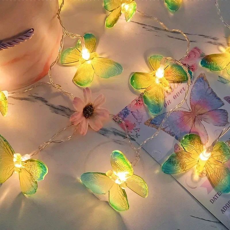1.5M Butterfly LED Fairy Light String Garland Girls Butterfly Brithday Party Wedding Spring Home Decorations Kids Christmas Gift