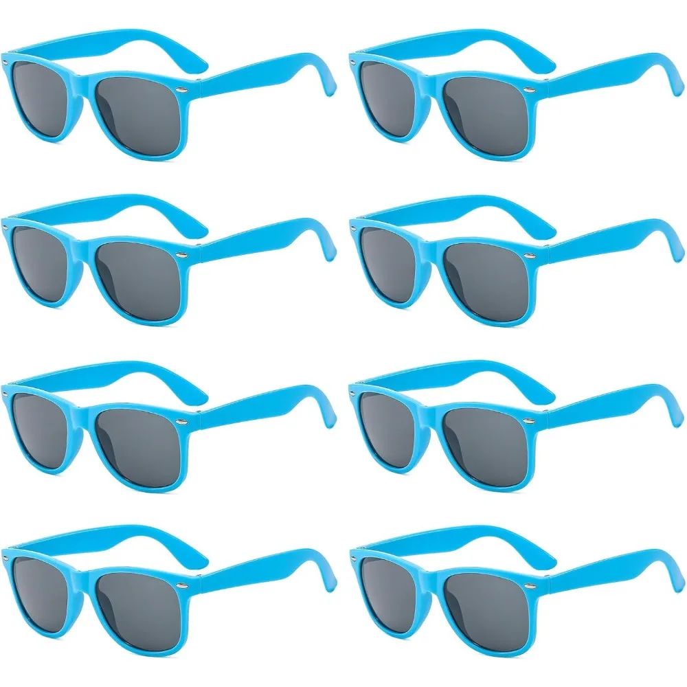 1/8pcs Neon Colors Party Sunglasses Black Studs Retro Unisex Rainbow Street Shot Gift Wedding Favors for Guests