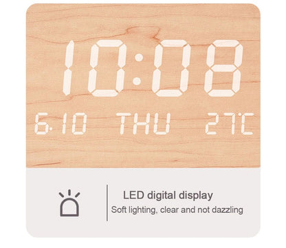 LED Digital Wall Clock Temperature Date Time Multi-function Display Living Room Home Bedroom Silent Clock Fashion Wall Clock