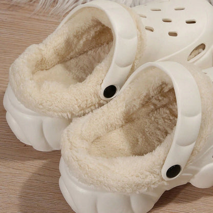 BEVERGREEN Women's 2023 fashion winter clogs DIY hollow outdoor EVA material platform padded warm lining shoes