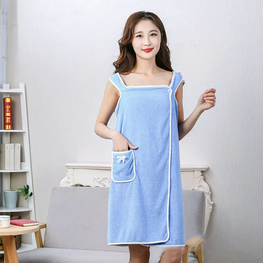 135*80cm Coral Velvet Bath Skirt Soft Absorbent Thickened Shower Towe Bathrobe Adult Women Chest Wrapped Wearable Bath Towel New