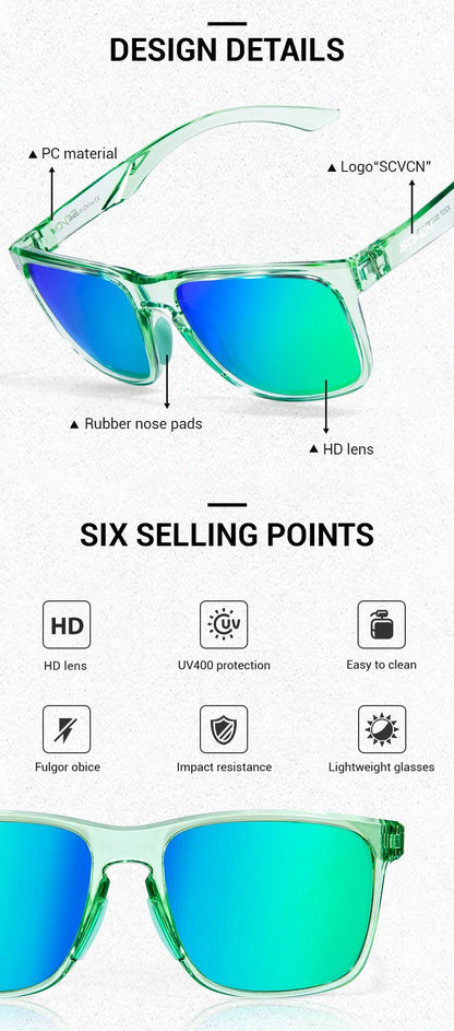 SCVCN Polarized Sunglasses Baseball Cycling Glasses UV400 Bike MTB Dark Glasses Sports Eyewear Bicycle Outdoor Cycling Equipment