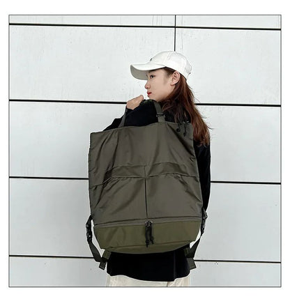Mochila Unissex de Grande Capacidade Masculina e Feminina Mochilas de Nylon Impermeáveis Esportivas Modernas Mochilas Escolares Portáteis de Lazer Viagem