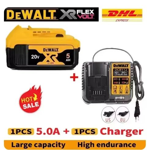 Bateria DEWALT 20V 6AH recarregável de íon de lítio carregador DCB118 Parafusadeira furadeira elétrica sem escovas DCD805 ferramenta elétrica