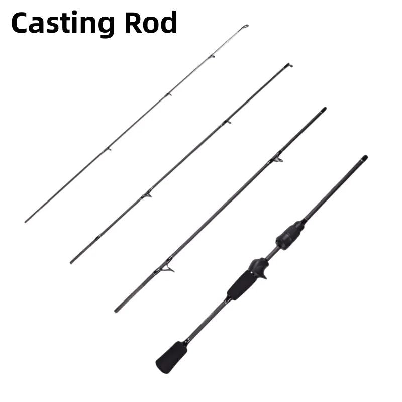 Vara de Pesca Mavllos Resolute Light BFS para Arremesso, Isca 0.8-7g, Linha 2-6lb, Ponta Sólida Rápida, 4 Seções, Carbono, para Pesca de Robalo e Spinning