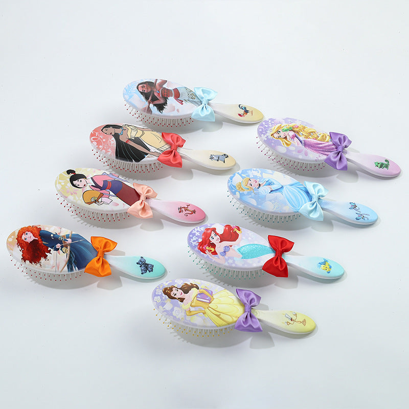 Pentes com almofada de ar tema Princesa Disney Pequena Sereia Ariel Princesa Elsa Anna Pente de massagem capilar fofo para crianças Presentes para meninas