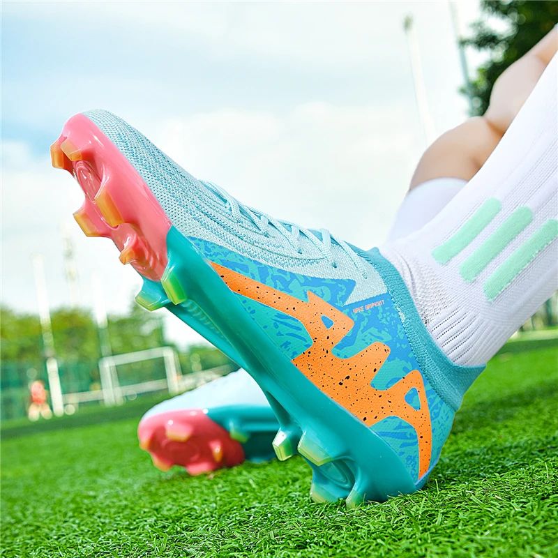 New Men Soccer Shoes Adult Non-Slip Boys Adult Futsal Sport Football Boots Grass Cleats Indoor Ultralight Turf Comfortable
