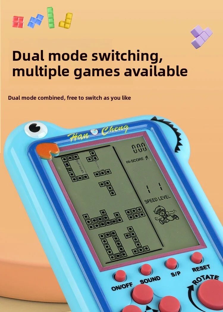 New Model Children's Large-screen Game Console - Tetris Game Console - Classic Puzzle Toy