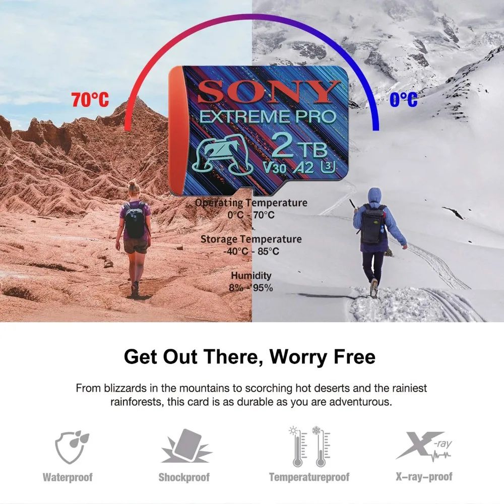 SONY 1TB 2TB Extreme Pro SD Memory Card 64GB TF Memory Flash Card Class10 A2 Micro SD Memory Card for Phone PC Speaker HD Camera