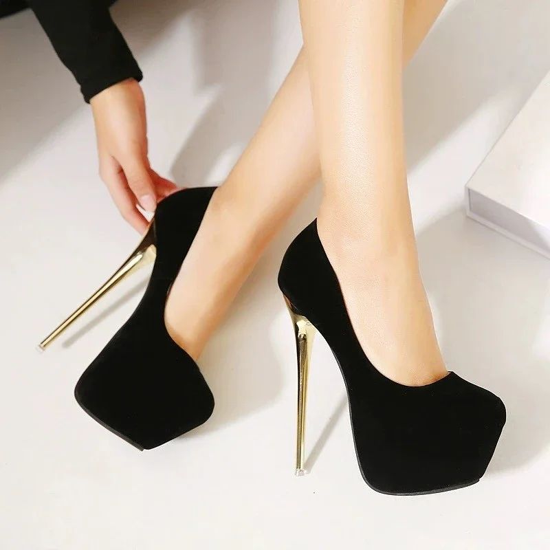 Fashionable Round Toe Shallow Mouth New Super High Heels Summer Sexy Elegant Banquet Wedding Stiletto Women's Shoes NO:601