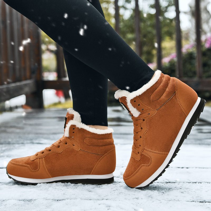 Botas de Inverno Masculinas Casuais Quentes Botas de Tornozelo Sapatos para Homem Tênis Inverno Pelúcia Fur Feminino Calçados Confortáveis Plataforma Botas de Neve