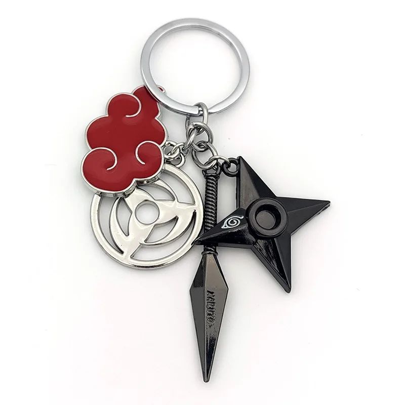 Anime Naruto Chaveiro Brinquedo Kunai Shuriken Konoha Ninja Carro Mochila Xiao Organização Nuvem Vermelha Chaveiro Acessórios Presente