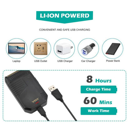 VGR Electric Shaver Professional Beard Trimmer Rechargeable Razors Foil Shaver Reciprocating Mini Shaving Machine for Man V-375