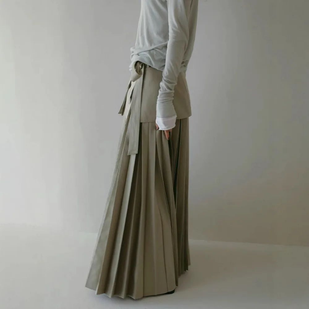 Spring Summer Vintage Japanese Casual Skirts Women Three-dimensional Two-piece Skirt High Waist All-match Pleated Faldas Mujer