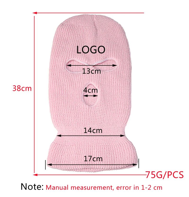 Men's Winter Knitted Balaclava, Windproof Ski Mask, Warm Wool Motorcycle Hat