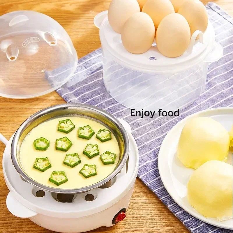 Caldeira de Ovo Elétrica Multifuncional Camadas Duplas Mini Vaporizador Escalfador Cozinha Cozinha Máquina de Café da Manhã máquina de café da manhã
