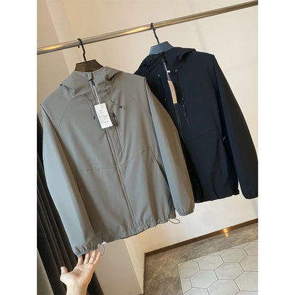 Bird Home Solid Color Version Lightweight Outdoor Windproof Tear-resistant Autumn Men's Sports Casual Hooded Jacket