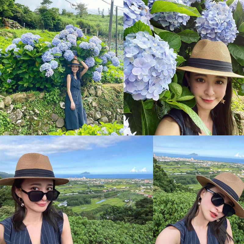 Large Size 56-58 59-60cm New Natural Panama Straw Hat Summer Men Women Wide Brim Beach UV Protection Fedora Sun Hat Wholesale