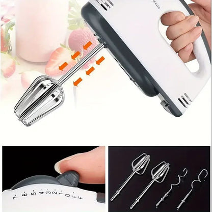 1pc-Dual-Power Kitchen Mixer - Electric & Manual Handheld Blender for Baking/Cooking (Includes Mixing Bowl)