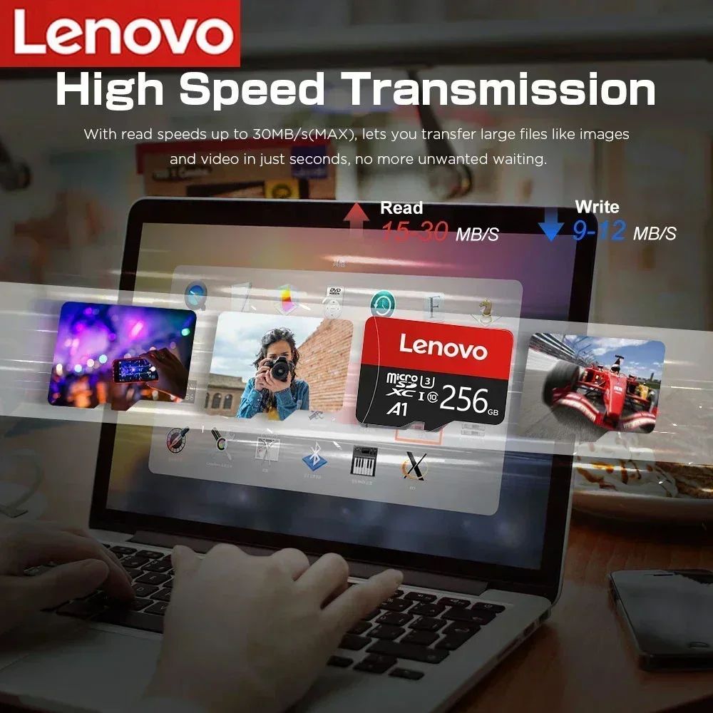 Cartão SD Lenovo Original 1TB Micro TF Mini SD 256GB 512GB 128GB 64GB Cartão de Memória TF Flash para Celular/Computador/Câmera Dropshipping