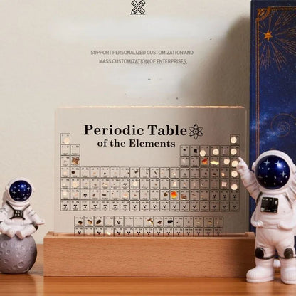 Acrylic Real Elements Periodic Table Mendeleev Periodic Table Figurine Display Science Ornament Room Decoration Desk Accessories