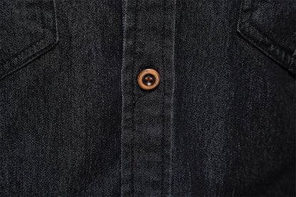 2025 Brand Elastic Cotton Denim Shirt Men Long Sleeve Quality Cowboy Shirts for Men Casual Slim Fit Mens Designer Clothing