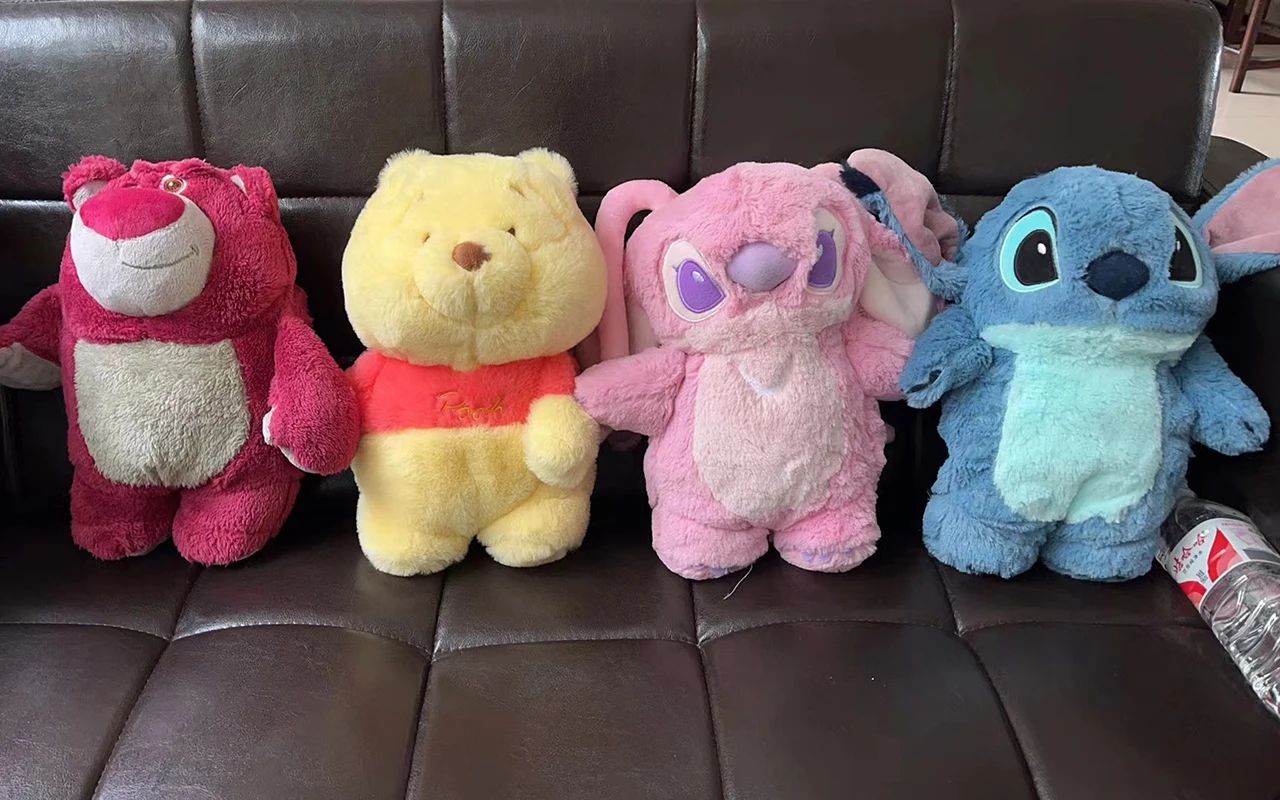 in stock Disney Stitch Angel Lotso Pooh Bear Dumbo Plush Hand Warm Bottle Hot Water Bottles Portable Warm Hand Bag Girl Gift