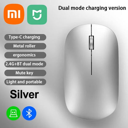 Xiaomi Wireless Mouse Bluetooth Silent 2.4G Dual-mode Type-C Charging Ergonomic Morandi Portable Laptop Office Gaming Mouse