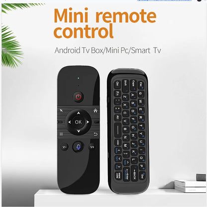 Mouse de Voz Aéreo Sem Fio 2 em 1 Teclado Mini Bluetooth 2.4G Recarregável Controle Remoto com Aprendizado IR para Smart TV Android TV Box